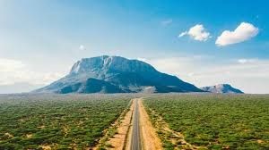 View of Mt Ololokwe, a remote camping and hiking spot in northern Kenya